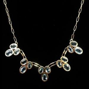 Georgous-18k-gold-and-blue-topaz-necklace - Green Acres Antiques Marietta OH